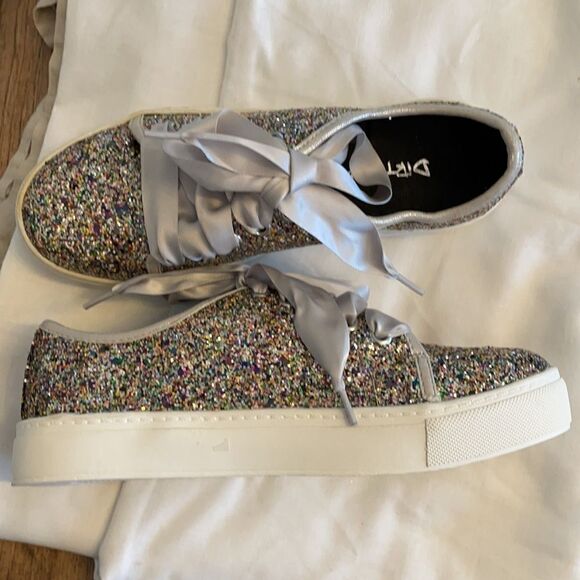 DIRTY LAUNDRY GLITTER SNEAKERS. NEW - Picture 6 of 7